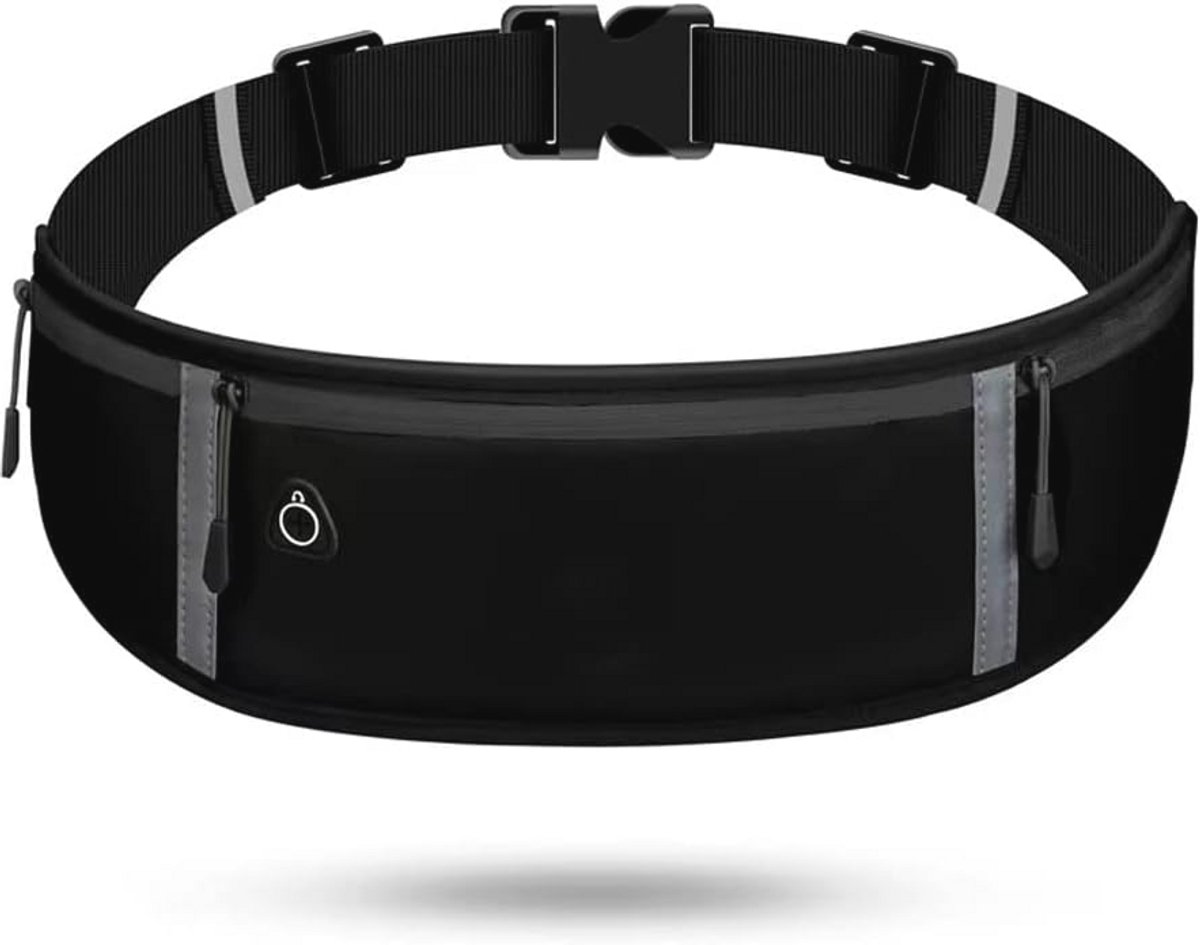 Comfortabele verstelbare loopriem met reflecterende strip voor telefoons en taillematen - ideaal voor hardlopen en outdoor activiteiten