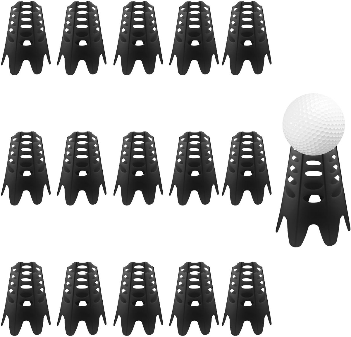 15 stuks golfsimulator-tees, plastic golftees, indoor golfmatten, oefengolftees, golftrainingsaccessoires voor winterse golfbanen en drivingranges