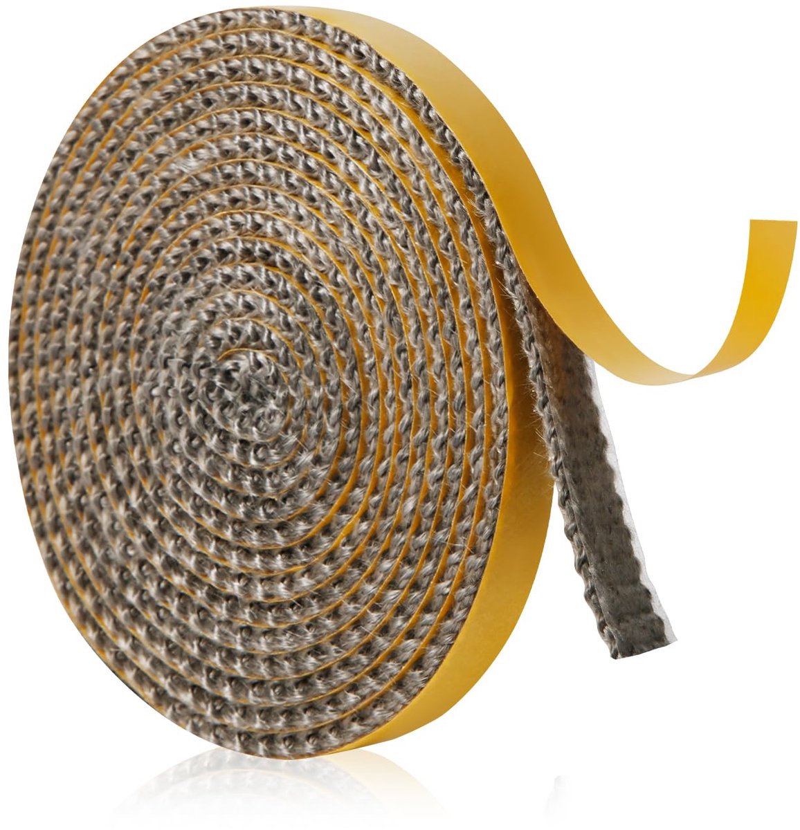 Afdichtingstape voor open haarden, 10 mm x 2 m x 2 mm, zelfklevende afdichting van glasvezel, vervangende deurafdichting voor houtkachels voor open haarden, houtkachels, houtkachels (grijs)