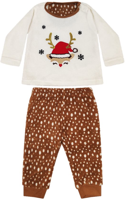 Kerst Baby Setje Pakje Rendier Kerstmuts Wit - Maat 68 - Voor over romper - Baby kleding babykleding jongens meisjes - Kerstkleding