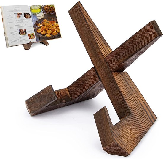 Boekstandaard - Bordenhouder - Kookboek standaard - Bordenrek - Standaard - Houder - Steun - Rek - Hanger - Borden En boeken - Voor sierborden - Duurzaam - Hout - LOUZIR