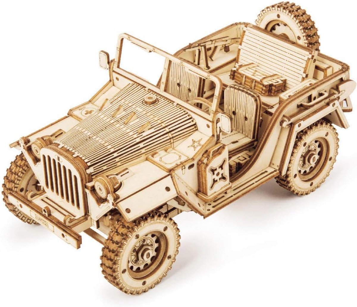 3D Houten Modelauto - Mechanisch Modelbouwpakket voor Kinderen en Volwassenen - Autopuzzel en Cadeau