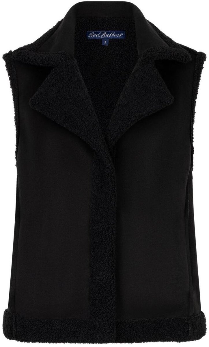 Red Button Gilet Teddy Waistcoat Srb4578 Black Dames Maat - L