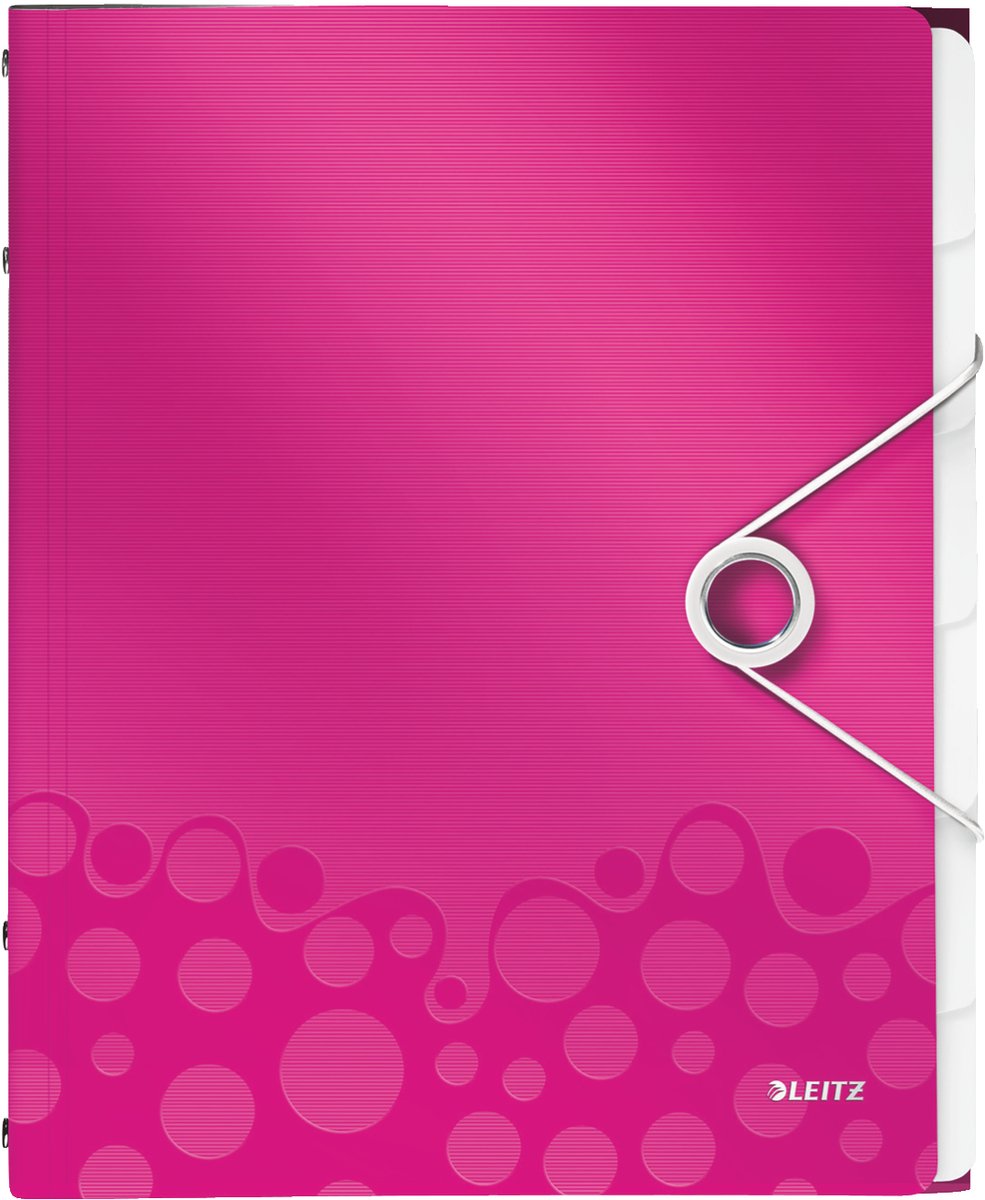 Sorteermap Leitz WOW 6 tabbladen PP roze