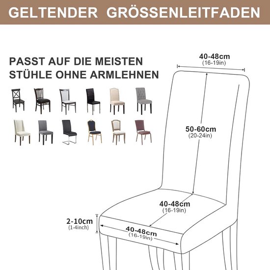 Elastische stoelhoezen set van 4/6 voor eetkamerstoelen - Vintage PU stretch - Wasbaar en afneembaar van Merkloos — afbeelding 4