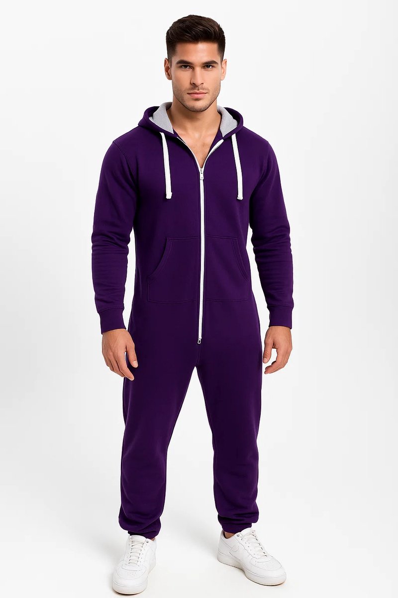 Paarse Onesie - Huispak - Onesie mannen - Onesie Vrouwen - Maat XL