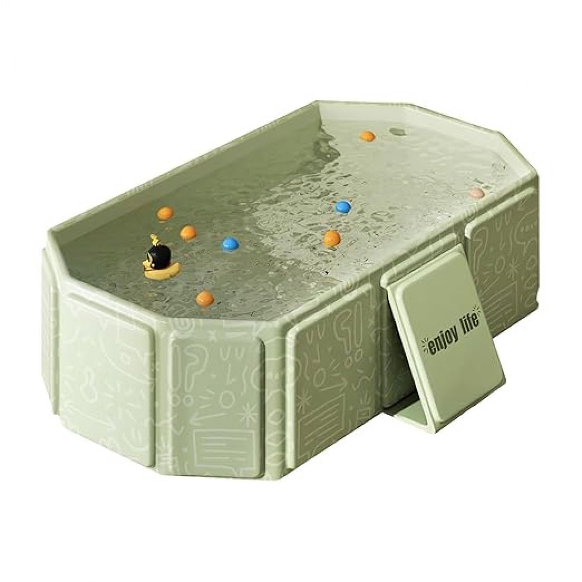Ynkkvre - Bath Bucket - Aftappluggen - Kinderbadje - Opvouwbaar Bad - Inklapbaar Bad - Driehoekige Stabiliteit - Snel Opbergen - Warmte Isolatie - Multifunctioneel