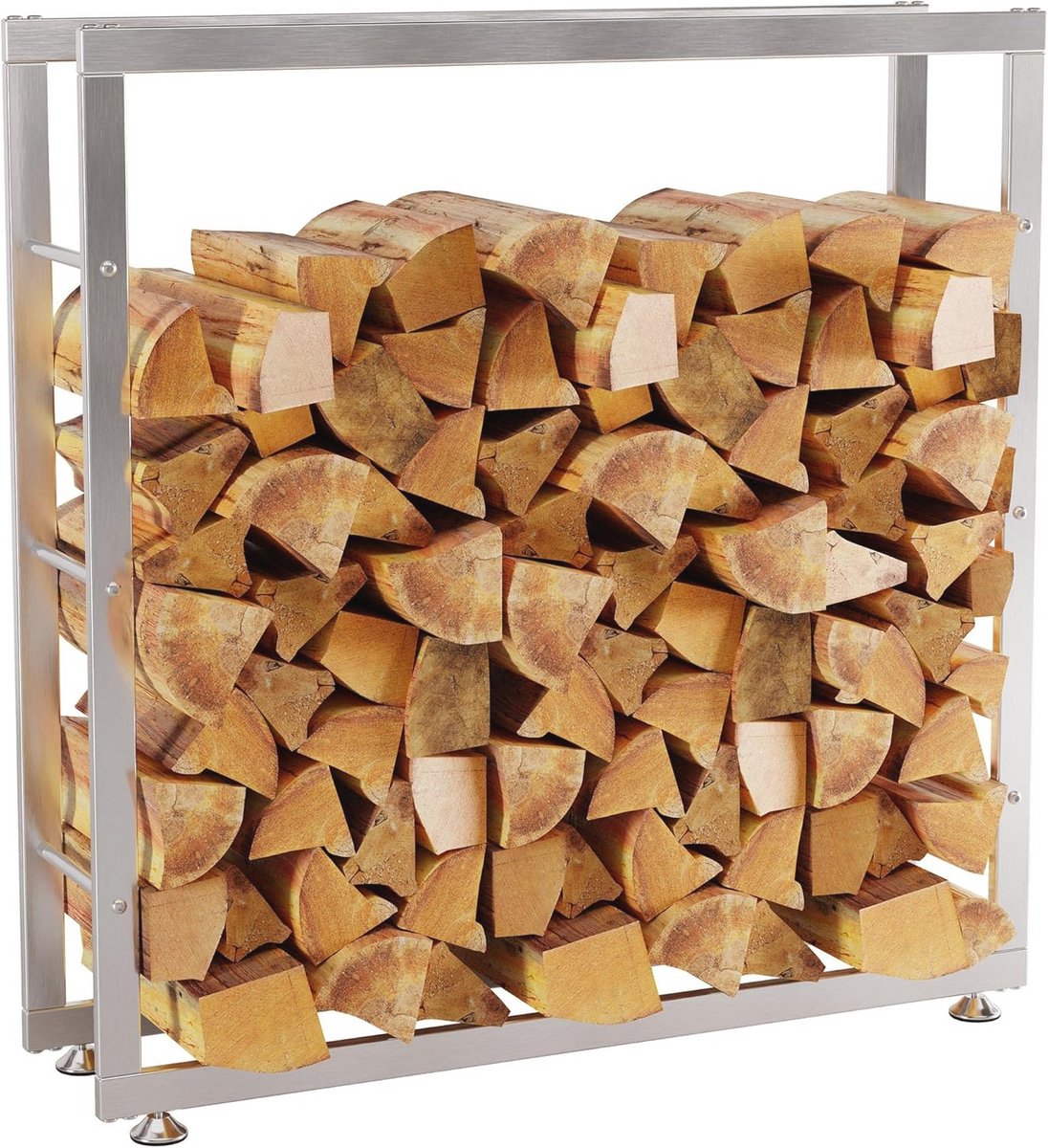 Houtopslag Brandhoutrek - Binnen - voor Haardhout - RVS - 25x100x100 cm
