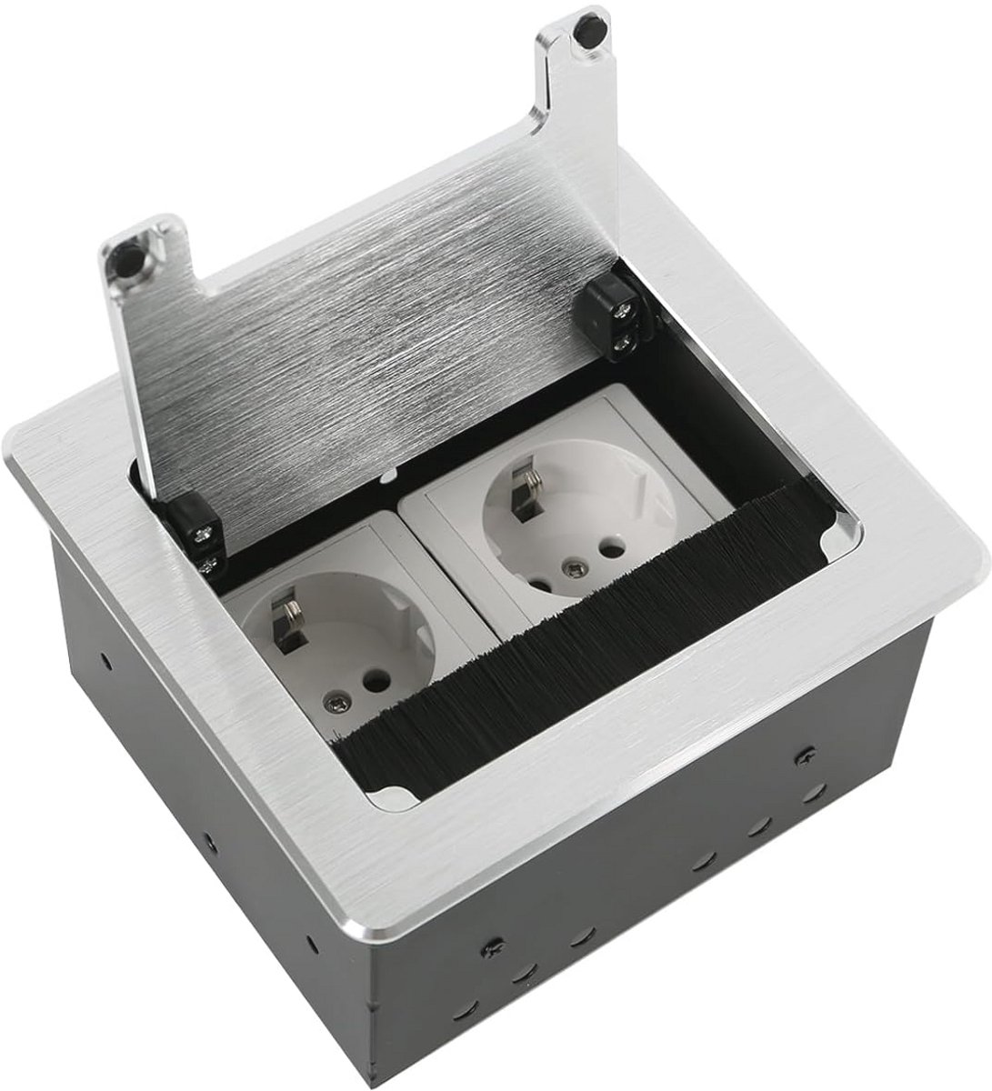 Inbouwstopcontact met afdekking - 2-4-voudig tafel- en vloerstopcontact voor keuken en kantoor