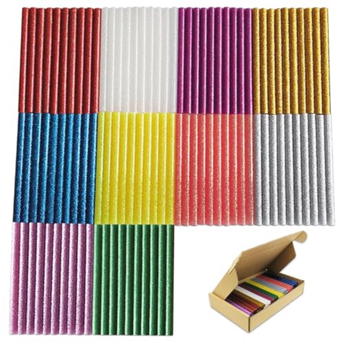 100 Stuks Lijmpatronen - Meerkleurig 100 x 7 mm voor Lijmpistool