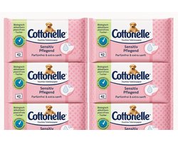 Cottonelle Sensitive - Voordeelverpakking - Vochtig Toiletpapier - 6 pakken van 42 stuks