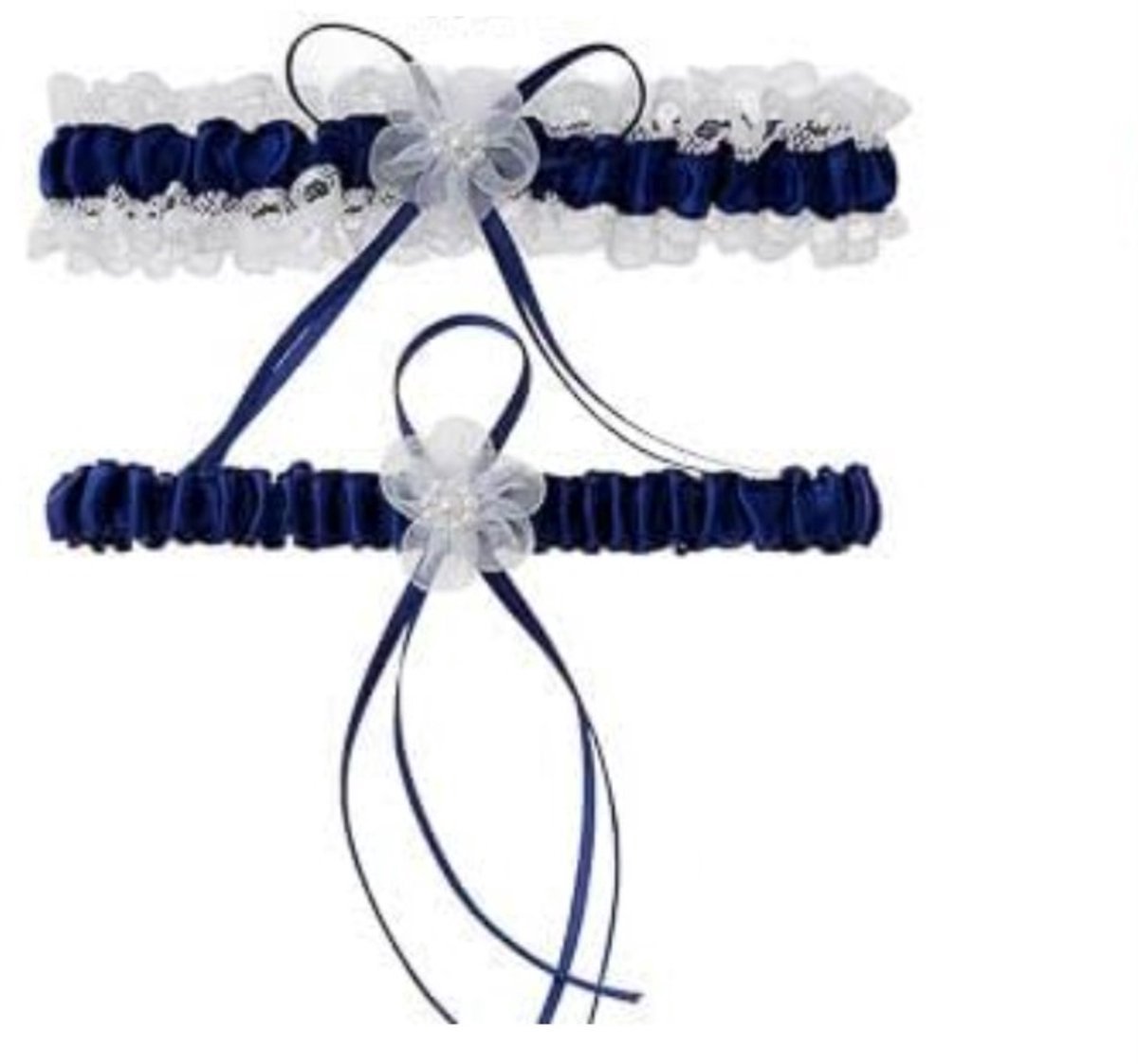 Kousenband - Bruiloft lingerie - Vrjigezellenfeest - Elastisch - Kant - Set van 2 stuks - Zwart - Jonyx