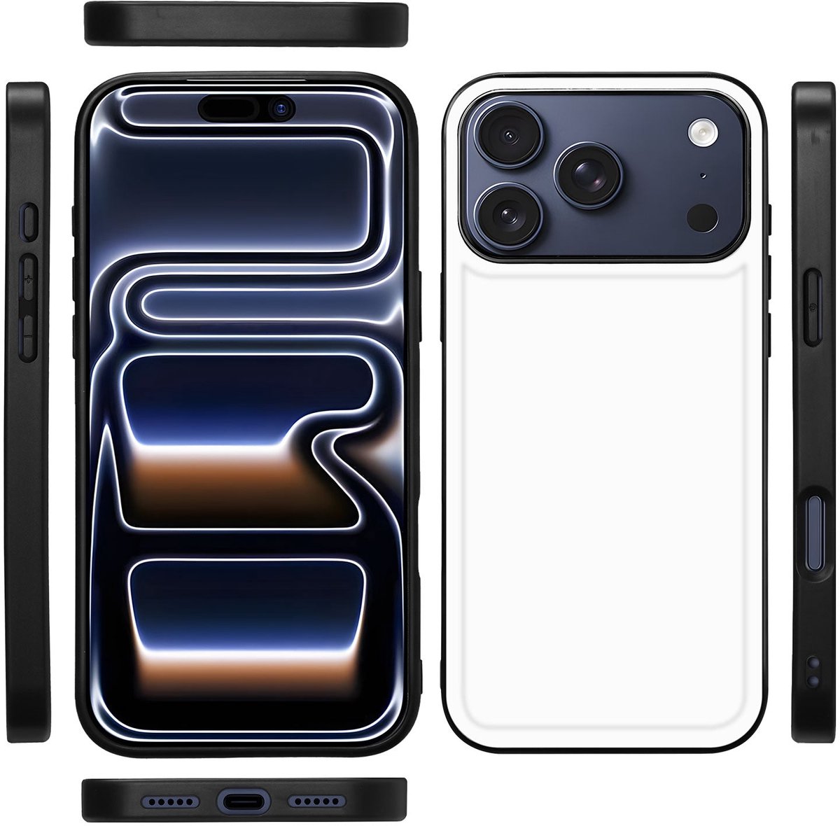 iPhone 17 Pro Back Cover Wit Zwart