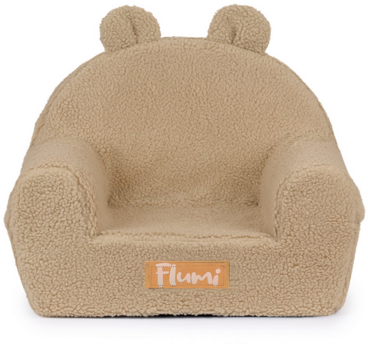 Kinderstoel / Kinderfauteuil met oren - Gepersonaliseerd - Zachte teddy Beige - Baby & Peuter - 56x33x42 cm