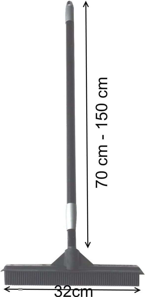 Rubberen bezem en kappersborstel van 100% natuurlijk rubber met instelbare telescoopsteel (83-150 cm) — afbeelding 2