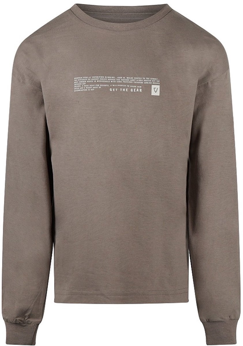 No Way Monday Jongens T-shirt - Taupe maat 152