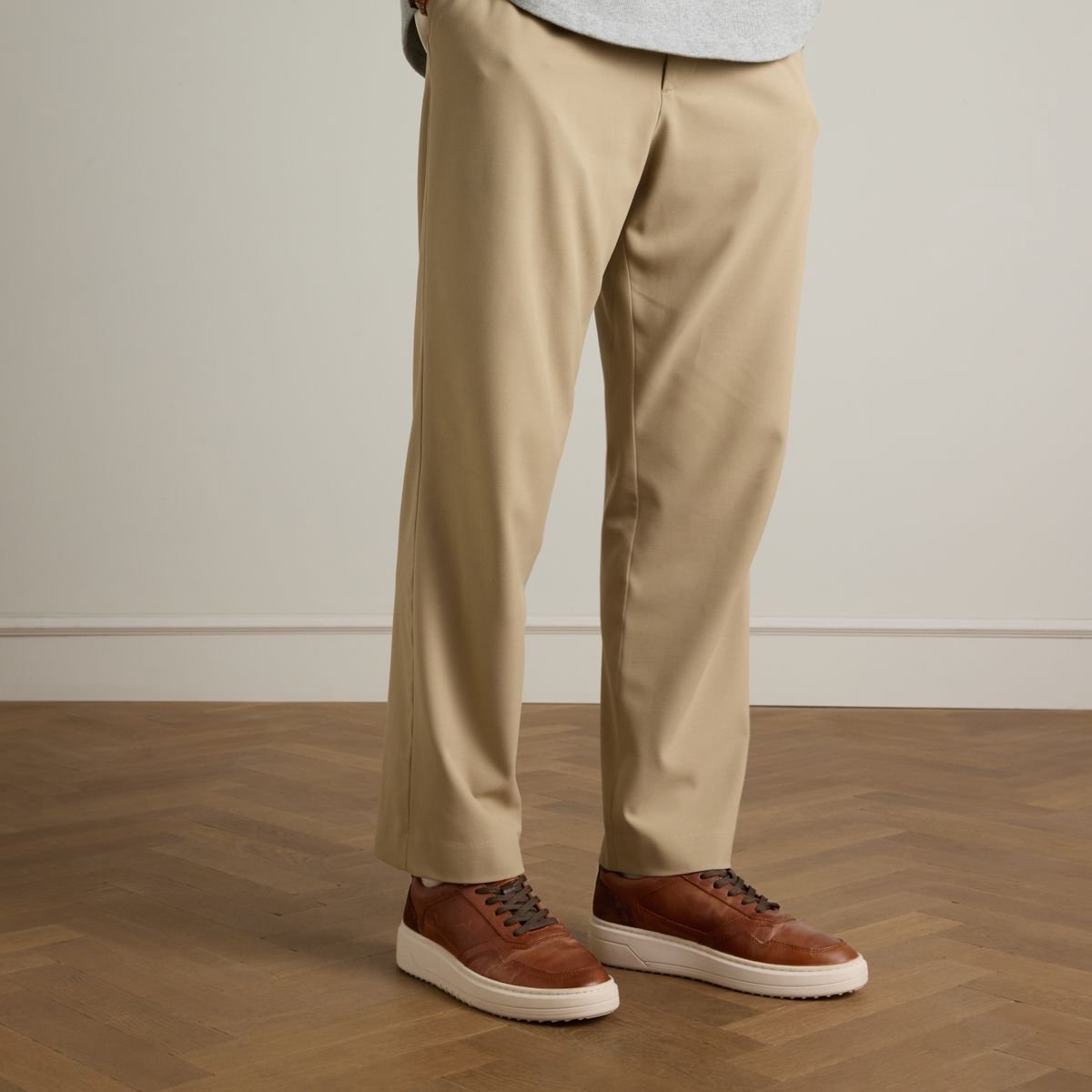 No Stress - Heren - Cognac leren sneakers - Maat 46