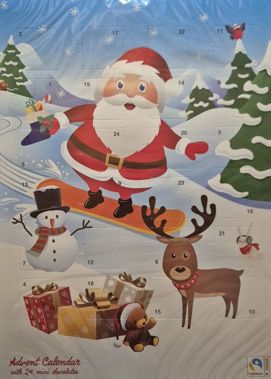 Foto: Adventskalender kerstmis 2025 adventkalender voor kerst aftellen naar de kerstdagen met 24 chocolaatjes