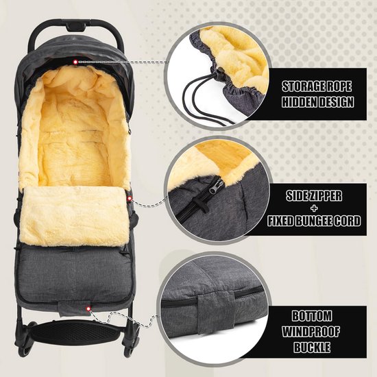 Winter voetenzak voor kinderwagens - Dubbellaagse, ademende en comfortabele oplossing voor baby's — afbeelding 4