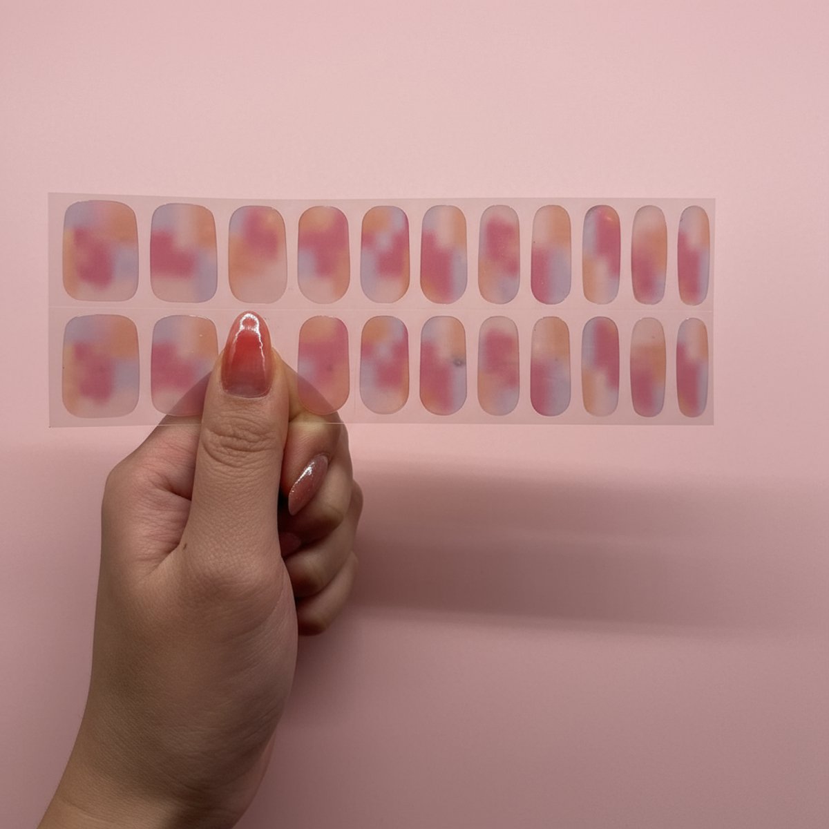 MISSI - Nagels - Nagelstickers - UV-vrije Gel Wraps - Nail Art - Zonder Droogtijd - 22 stickers - Pink Sunset