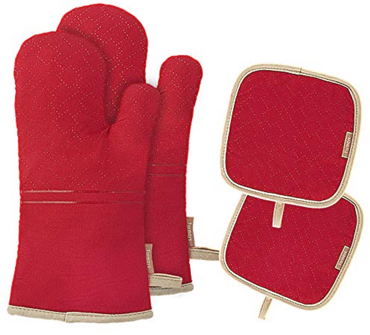 Hittebestendige Ovenwanten Set - 4 Stuks Keuken Mitten en Pot Houders - Antislip en Voedselveilig