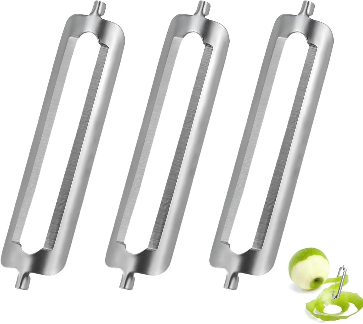 Set van 3 Vervangende Schilmesjes voor Professionele Schillers – Ideaal voor Aardappels, Groenten en Fruit