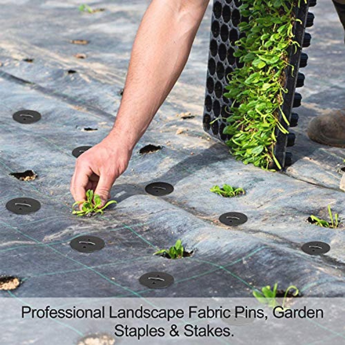 50 Stuks Tuin Peg Set - 15cm Roestbestendige Stalen Grond Pinnen met Bufferring voor het Vastzetten van Stof en Grondplaten