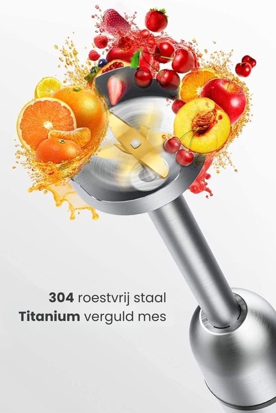 SNJY® Staafmixer - Handmixer - Mixer - 1200 W - Zilver van Merkloos — afbeelding 5