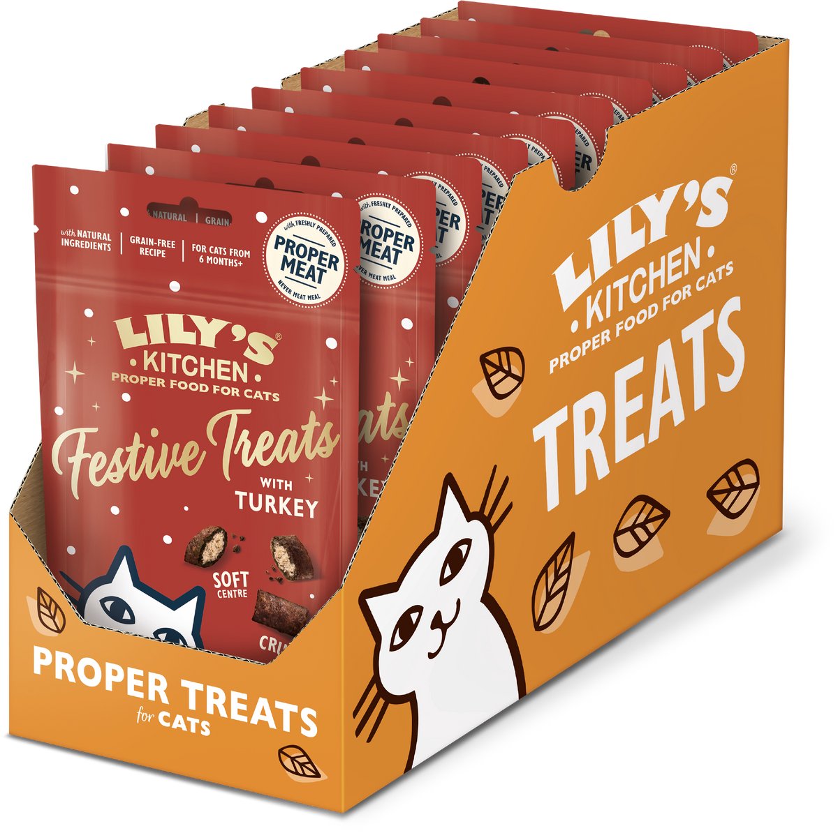 Lily's Kitchen - Kattensnacks - Feestelijke Traktaties met Kalkoen - 10 x 60g