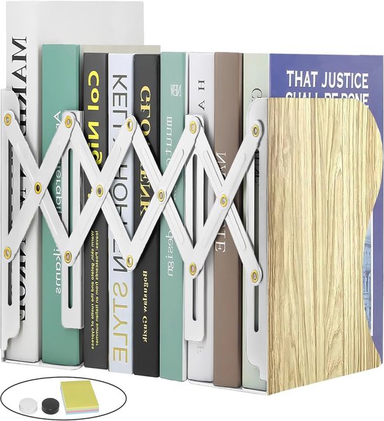 Verstelbare Metalen Boekensteun Voor Boekenplanken En Bureauorganizer Bol 
