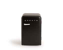 CREATE - Koelkast in retrostijl - Zwart - Handvat Gebroken wit - FRIDGE RETRO 107L
