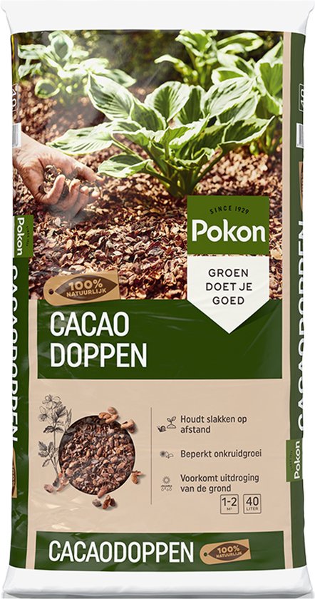 Pokon Cacaodoppen - 40l - Cacaodoppen voor grondbedekking - Bodembedekkers - Houdt slakken op afstand