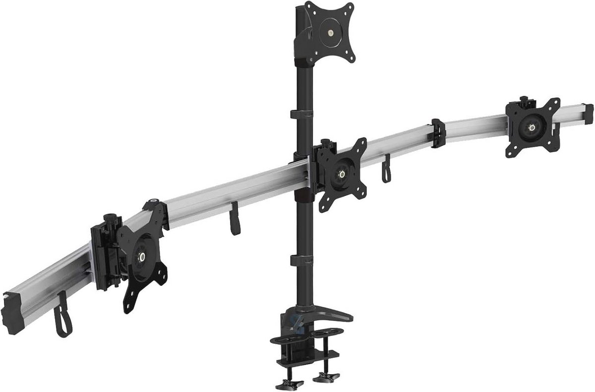 Viervoudige Monitorarm voor 4 Schermen van 15 - 27" met VESA 75/100