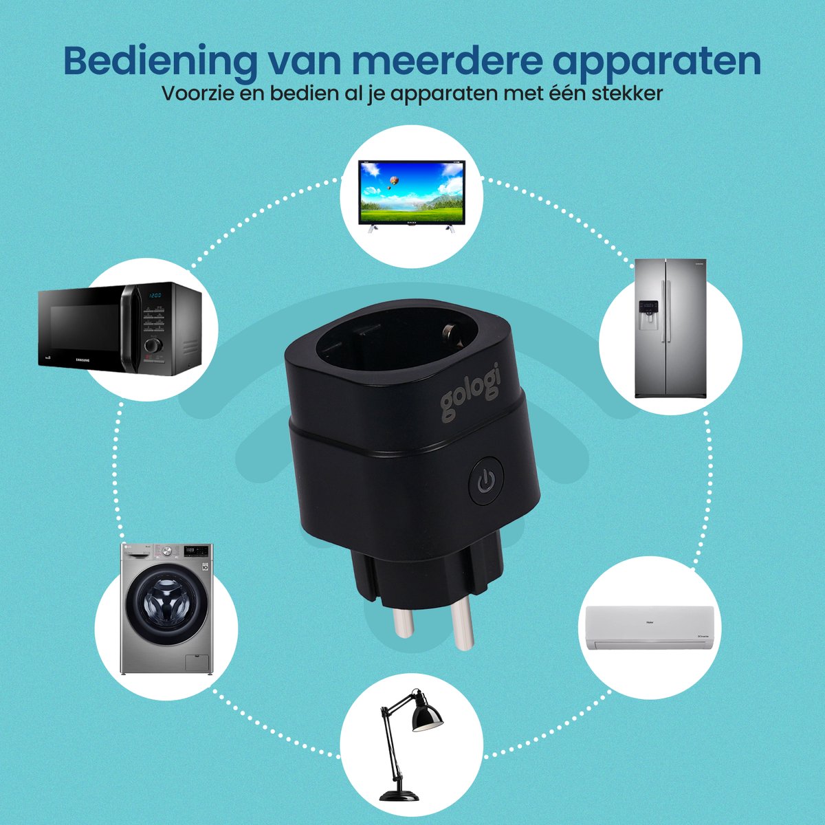 Gologi slimme stekker 4-pack met energiemeter, WiFi smart plug, timer, Google Assistant & Alexa, zwart - Afbeelding 4