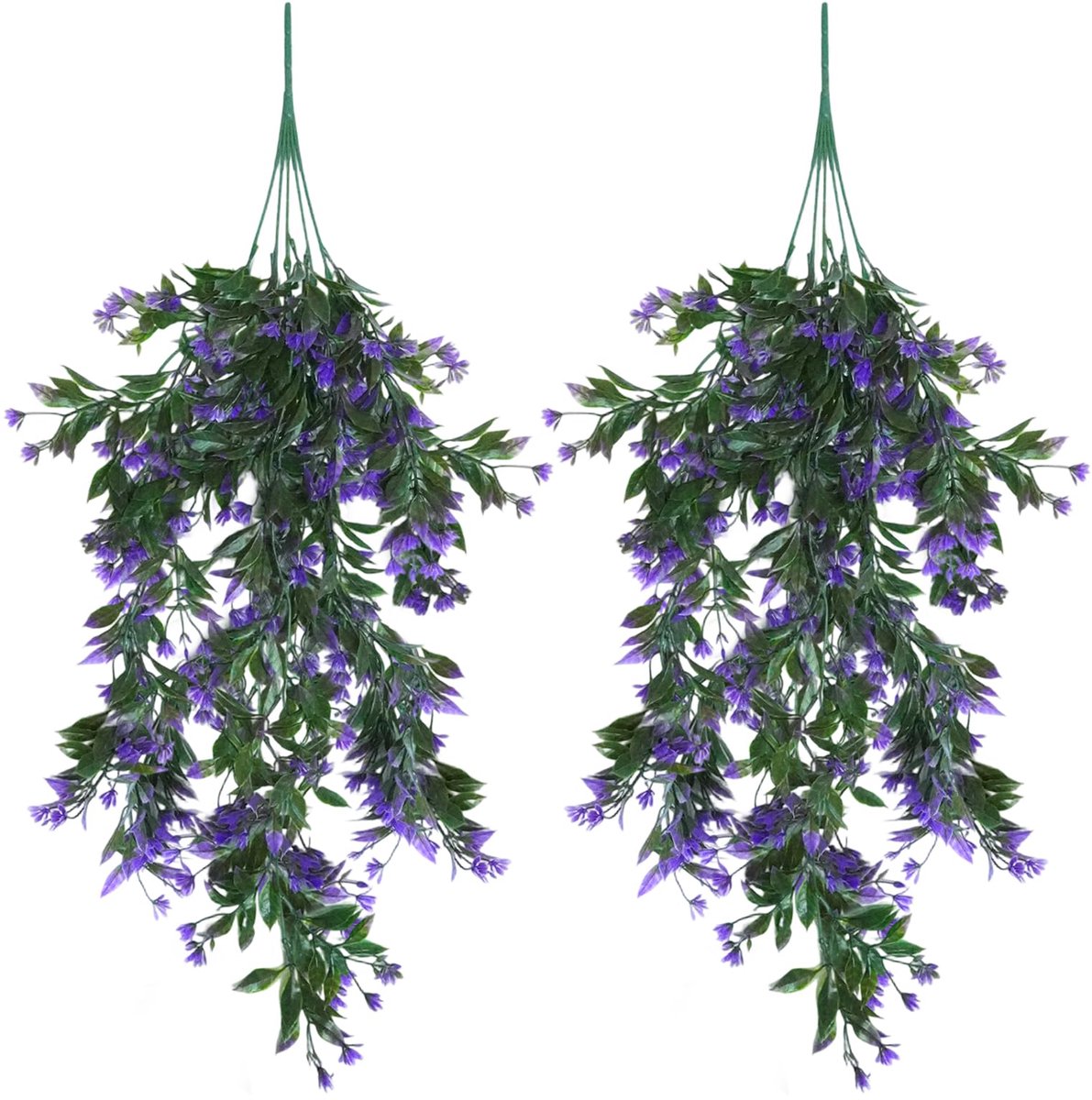 Unyqoos® Set van 2 Paarse Kunstplanten voor Binnen en Buiten van 74 cm Lang