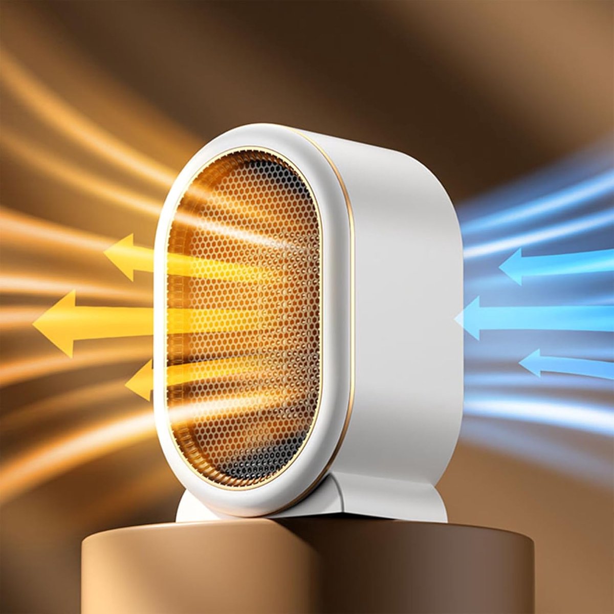 Elektrische kachel - Draagbare kachel - Ruimteverwarmer - Draagbare kantoorverwarming - Keramische ventilator met hoog rendement - Winterwarmte - Voor slaapkamer - Thuis - Bureau - Binnengebruik - Wit – foto 7