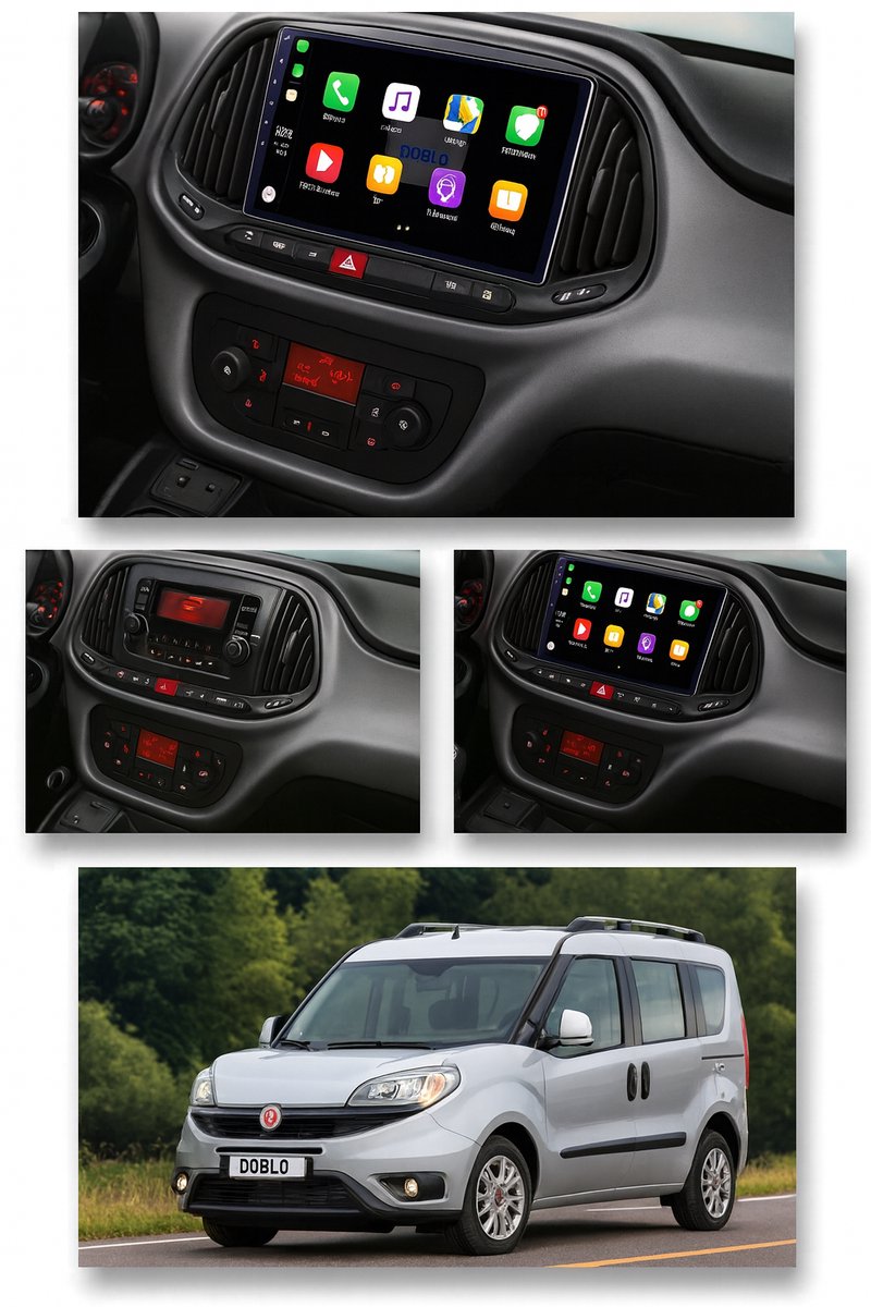 ADIVOX 9 inch T2 geschikt voor Fiat Doblo 2015-2019 Android 15 Carplay/Auto/WiFi/GPS/RDS/DSP/5G/DAB+