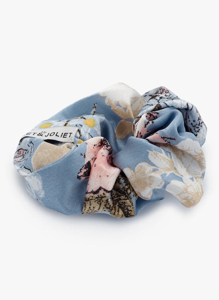 Scrunchie print blauw