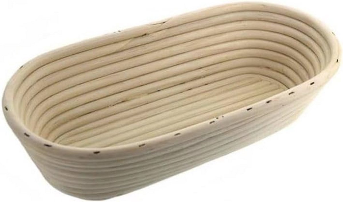 Ovale rotan broodbakmand voor thuis - 32 x 15 cm, hoogte 9 cm