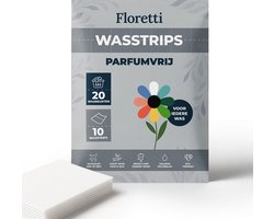Floretti – Milieuvriendelijke Wasstrips Proefpakket – Parfumvrij – 20 wasbeurten - Wasmiddeldoekjes / Wasdoekjes / Wasvellen / Laundry Sheets – Hypoallergeen – Voor gevoelige huid & babytextiel