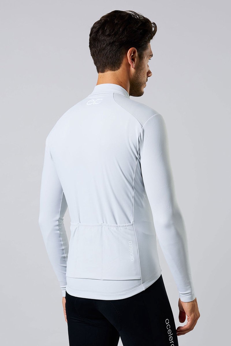 Acelera Intermediate Fleece Winter Jacket Ash Grey - Thermo - Fietsjack - Wielrenjack - Fietsjas - Heren - Fietsshirt Lange Mouwen- Maat M