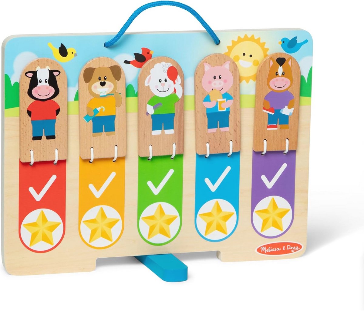 Dagelijkse Routines Kalender voor Kinderen - Houten Geïllustreerde Taken