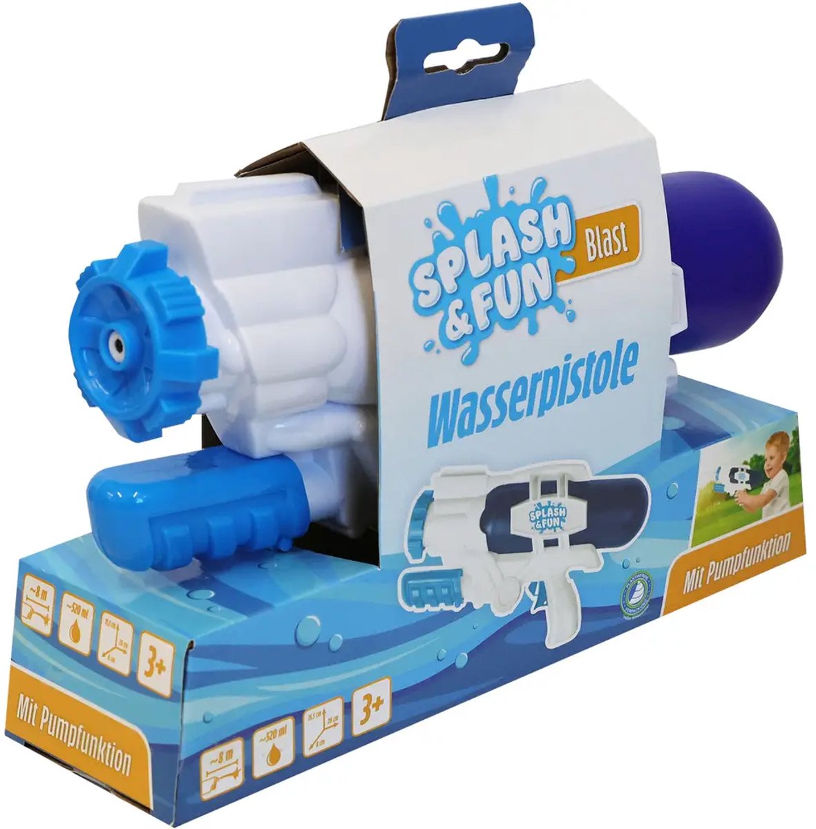 Vedes waterpistool met pomp en schietfunctie 28 cm multicolor.