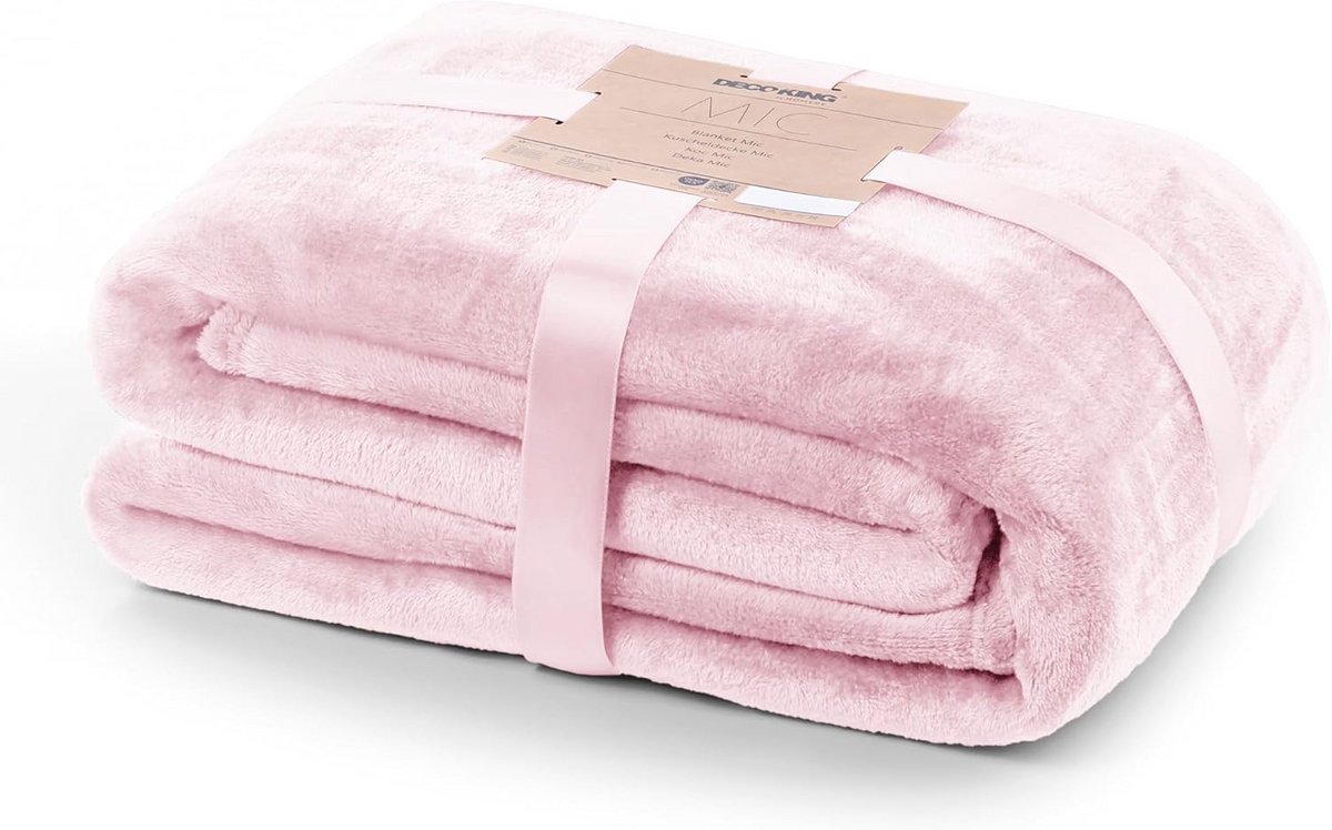 Zachte Pluizige Microvezel Deken 160 x 210 cm Roze - Knuffelend en Multifunctioneel