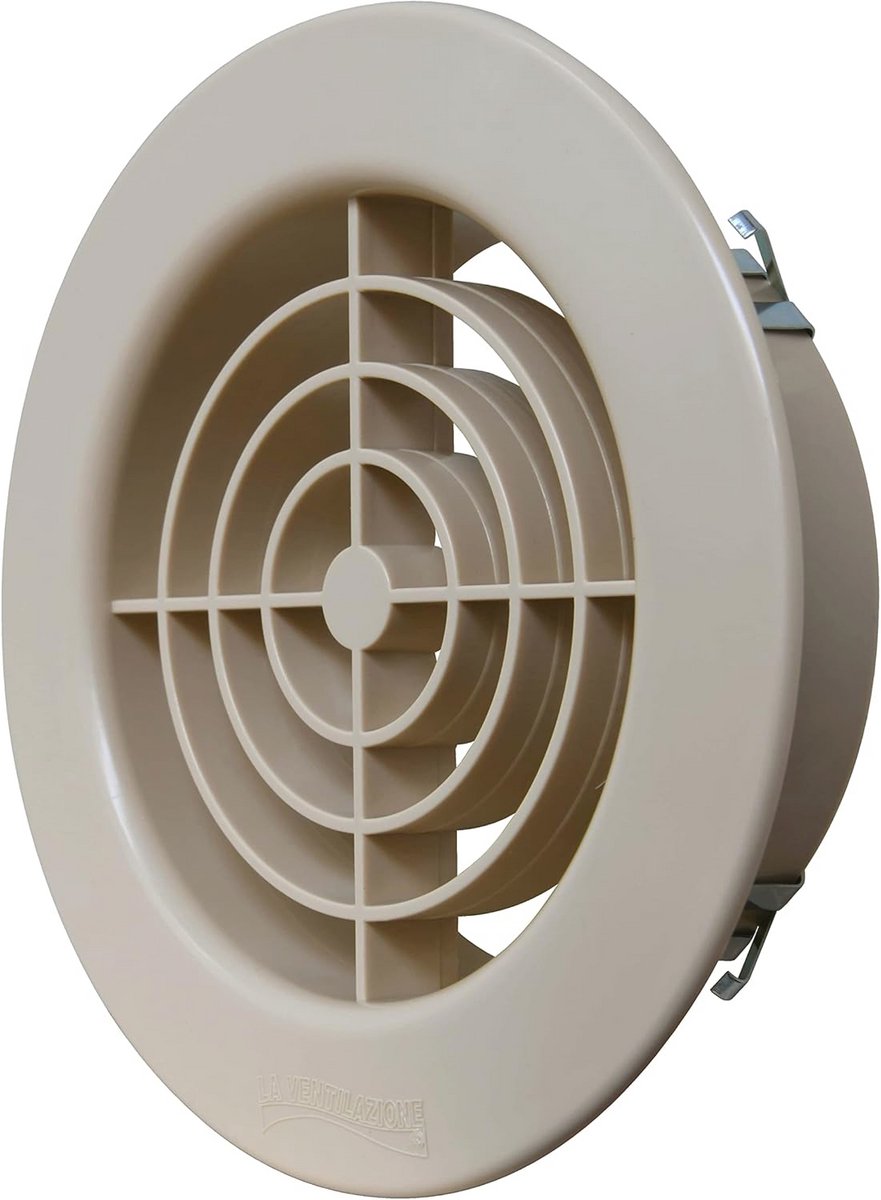 Rond Ventilatierooster voor Inbouw 128 mm - Zandkleurig