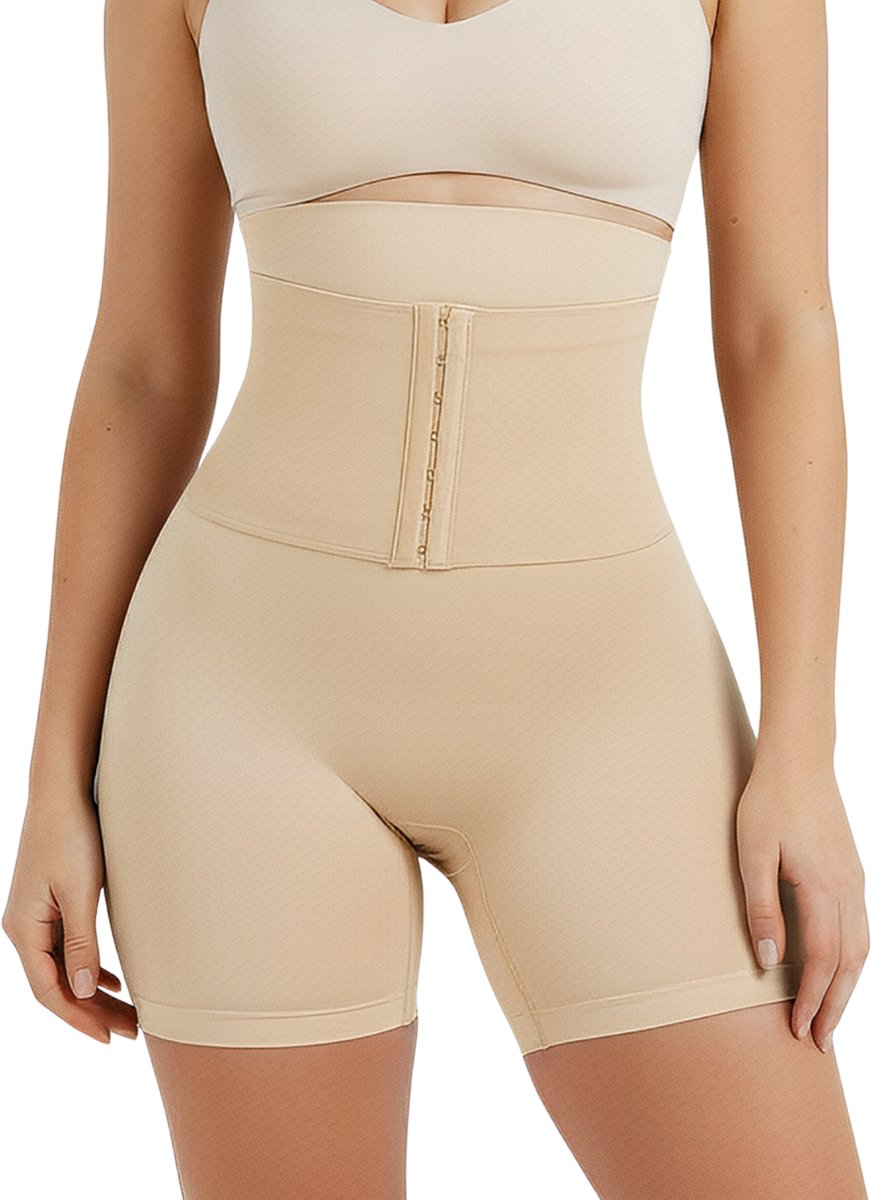 Body Shaper Short met Waist Trainer - Korset - Beige - Taille Trainer - Waist Shaper - Waist Trainer Korset - Corrigerende Short - Shapewear - Corrigerend Ondergoed Dames