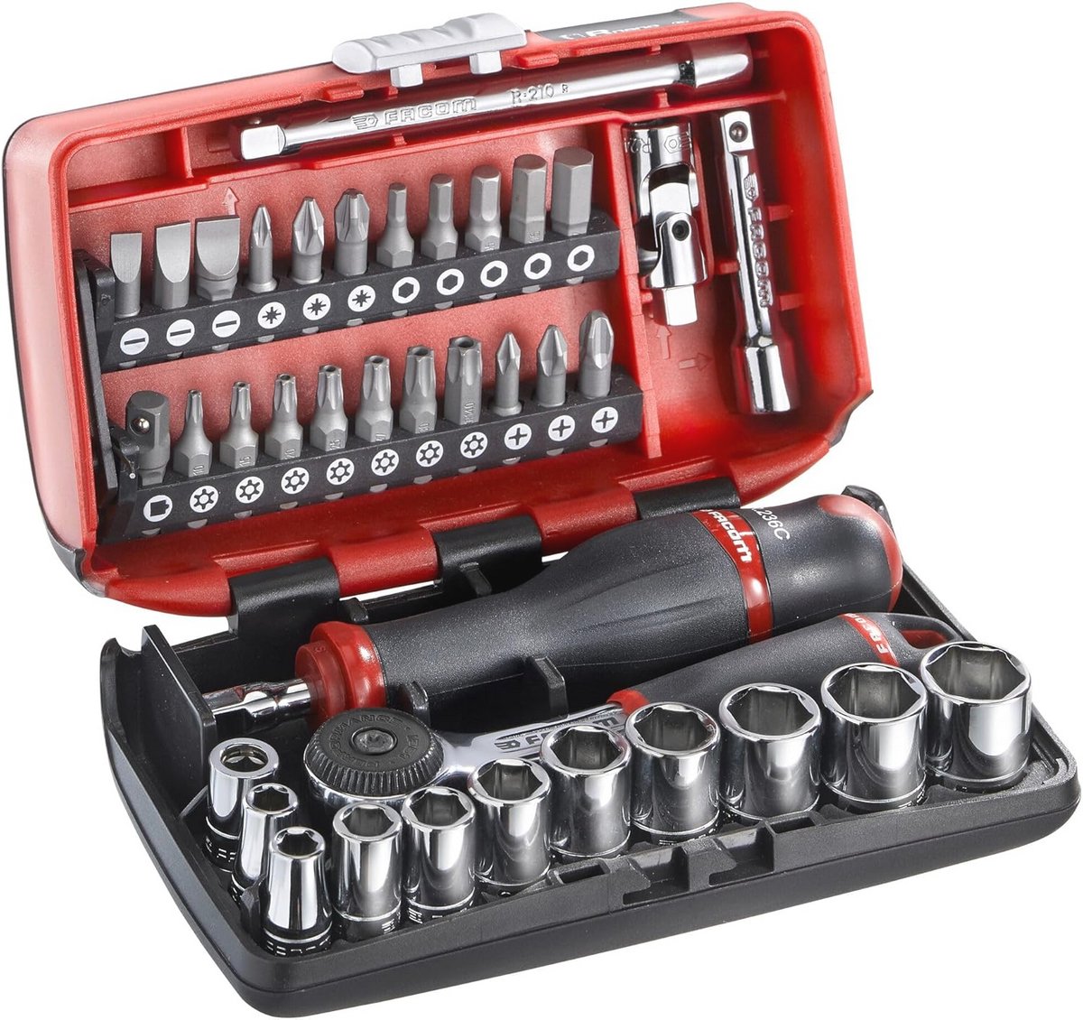 38-delige Dopsleutelset 1/4 inch met Ratel en Schroefbits voor Veelzijdig Gebruik