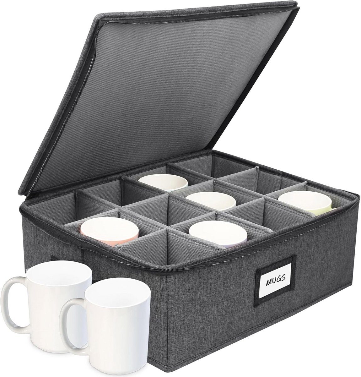 Mug Opbergdoos met Verdelers voor Glazen en Schalen - Sterke en Duurzame Verhuisdozen