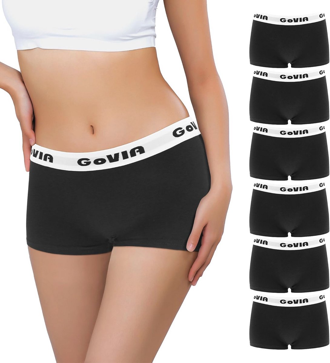 Set van 6 zachte hipsters boxershorts voor dames van katoen