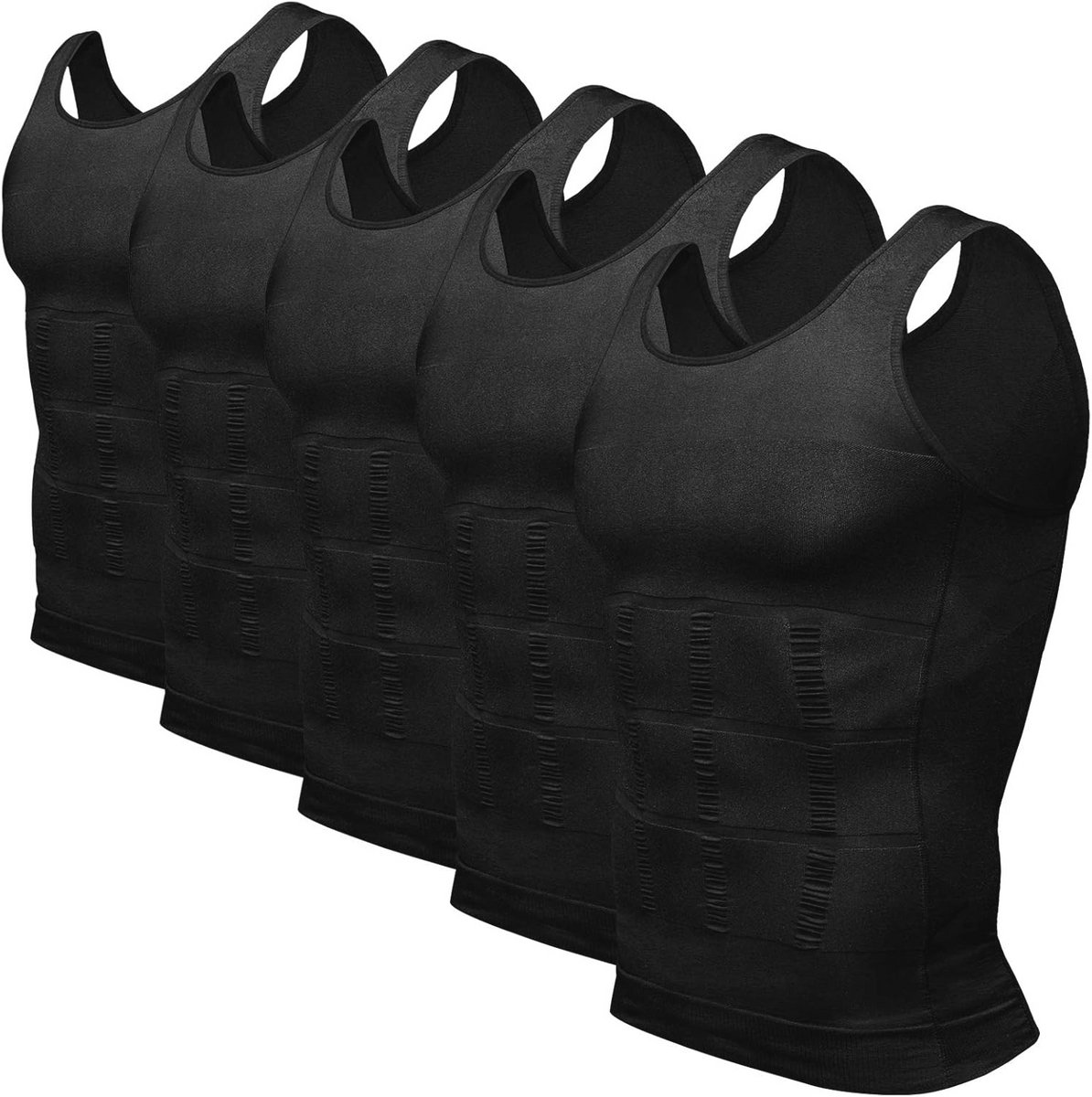 Heren 5 Pack Compressie Tank Tops voor afvallen en buikvormen